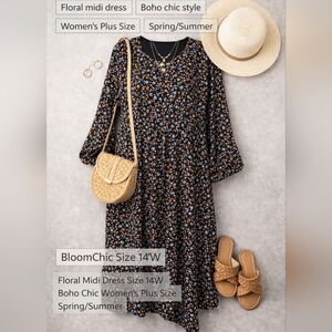 Bloomchic Women's Midi Length Dress Size 14-16